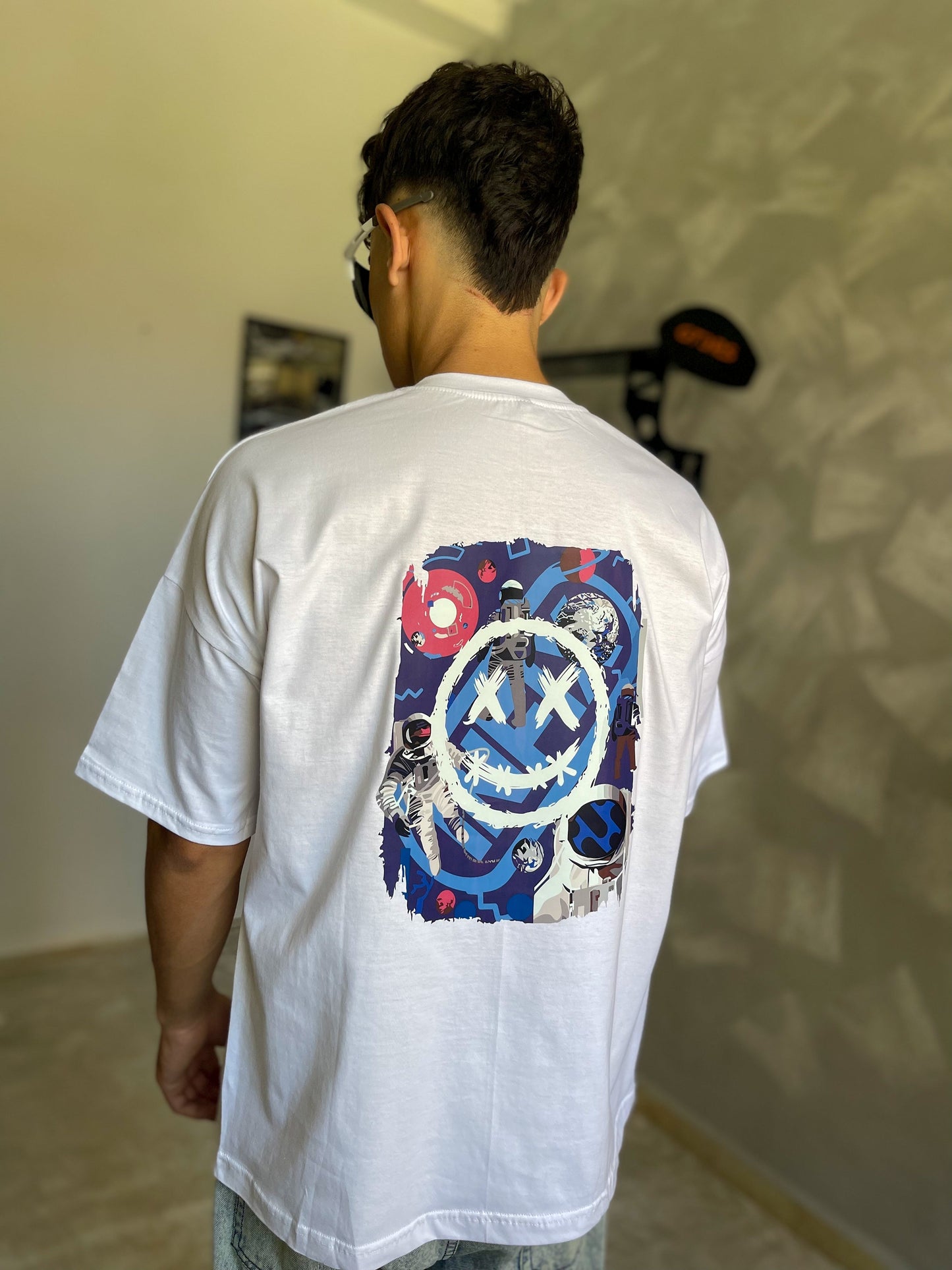 Astronaut Vibes Graphic Tee - Cosmic White Edition