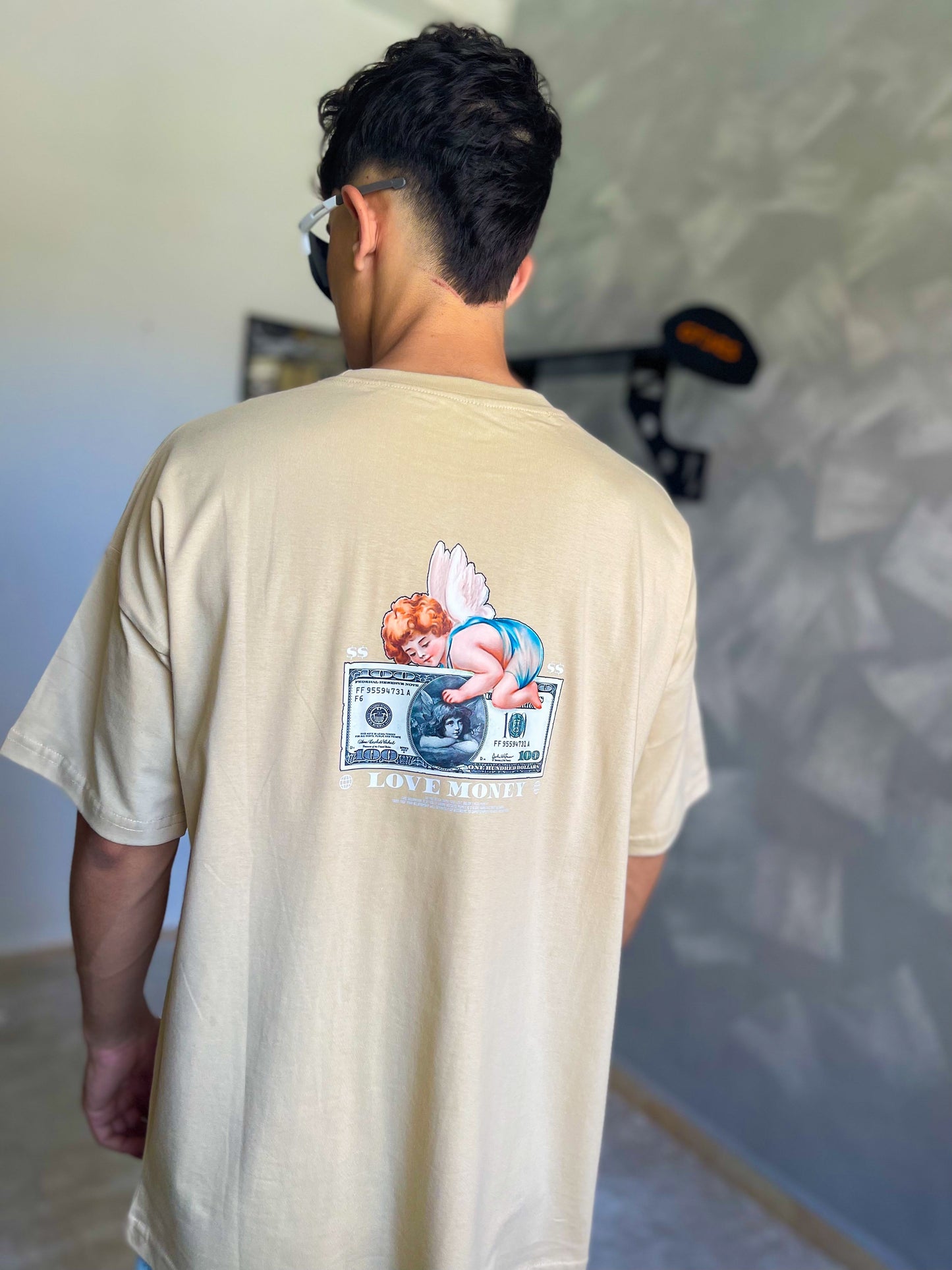 LOVE MONEY Oversized Tee – Angel Dollar Drop