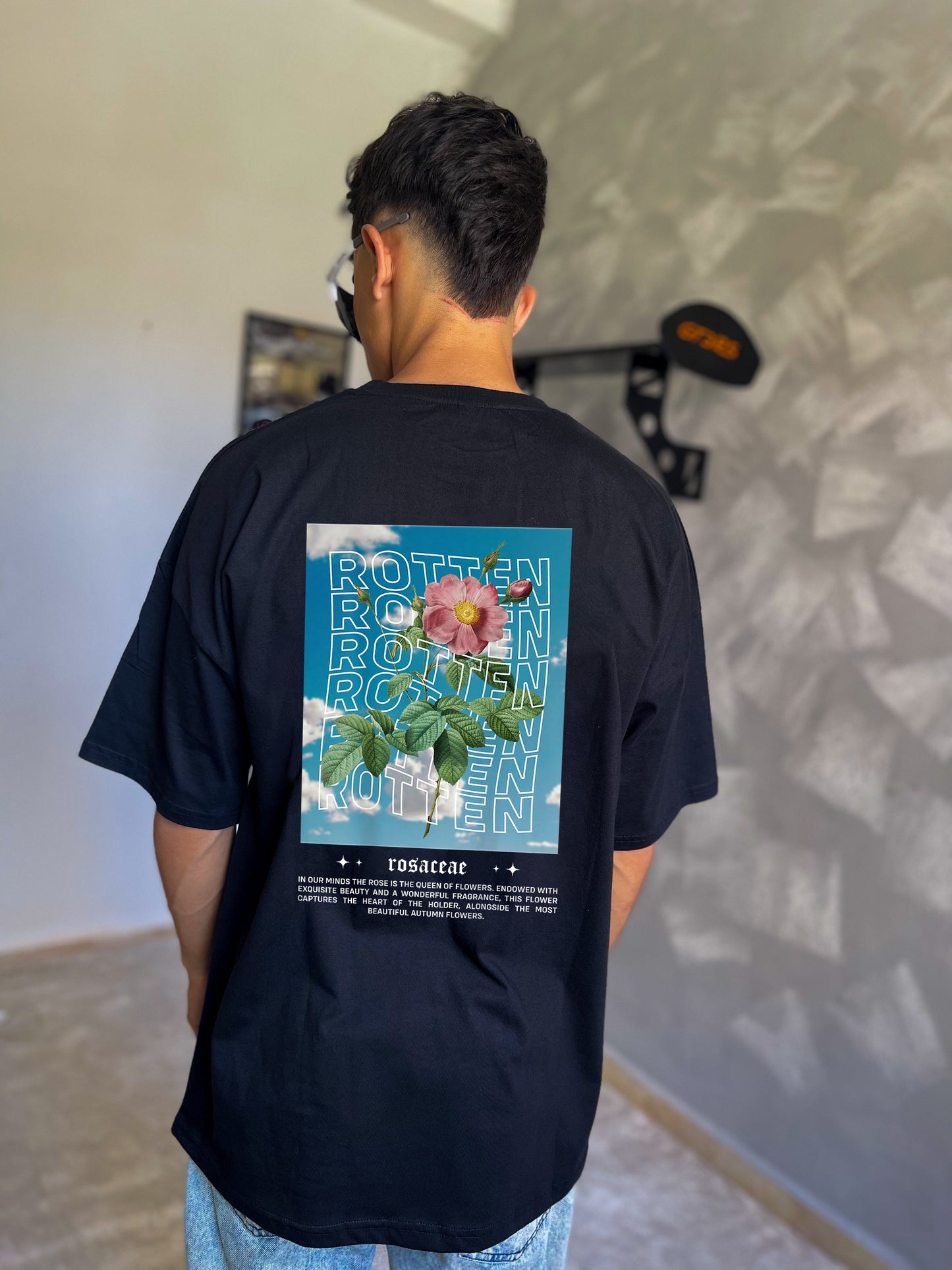 Floral Sky Tee – Rosaceae Typography Design