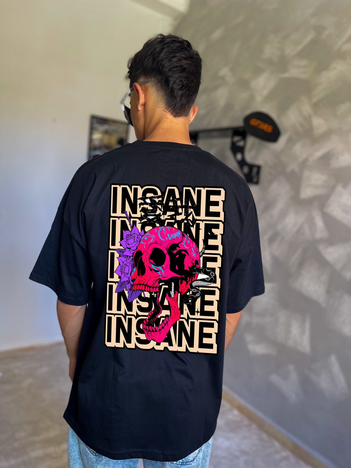 INSANE Oversized Graphic Tee – Skull Edition