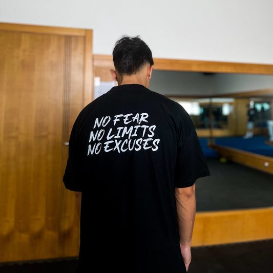 NO FEAR NO LIMITS NO EXCUSES Gym Tee - Dominate Your Goals