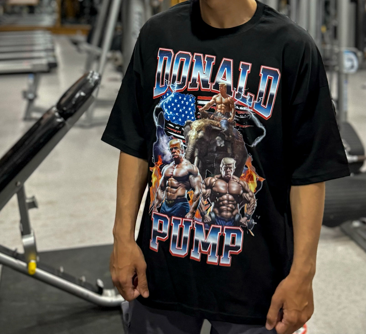 Donald Pump Gym Tee - Bold Patriotic Workout Shirt