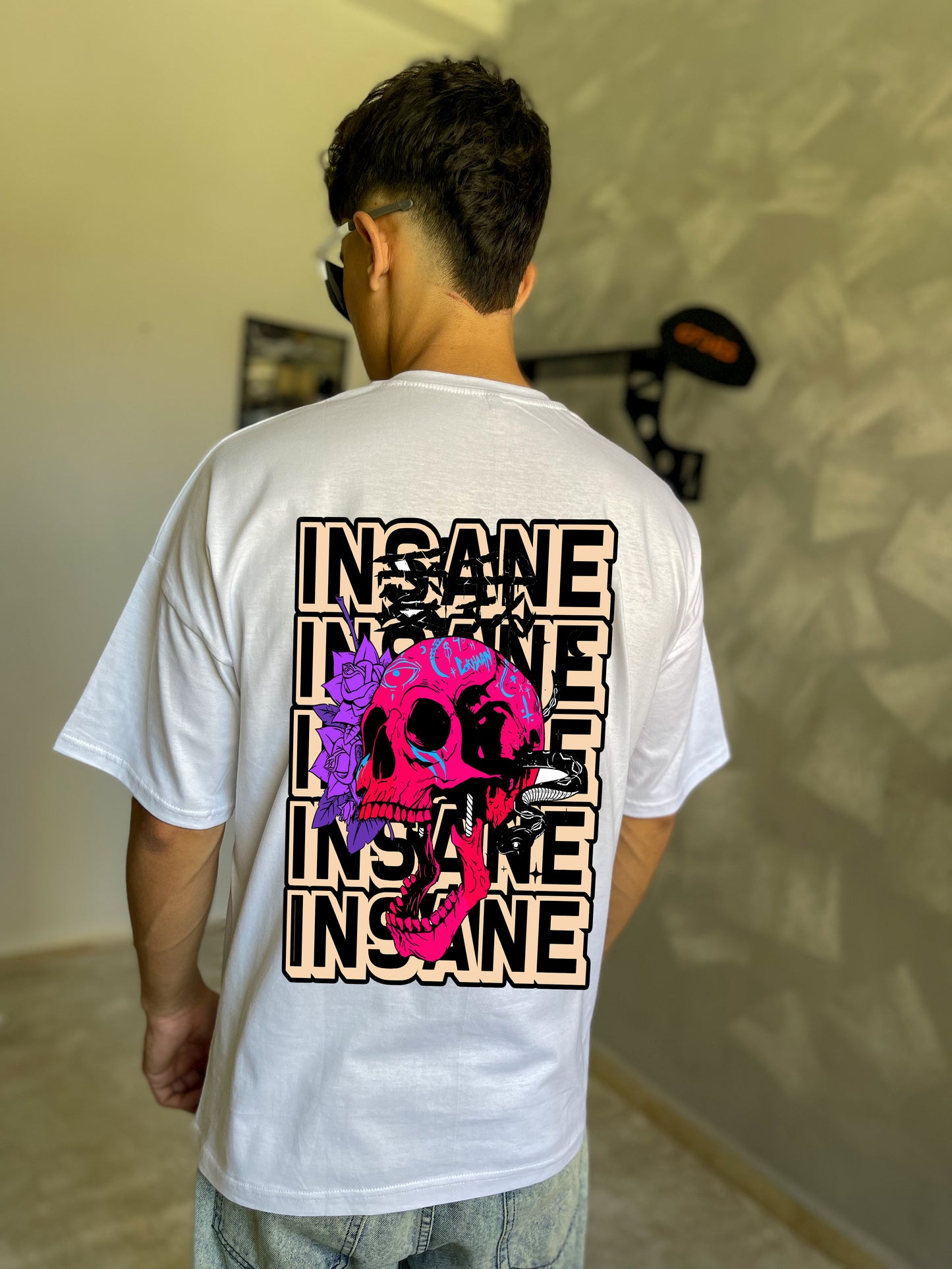 INSANE Oversized Graphic Tee – Skull Edition